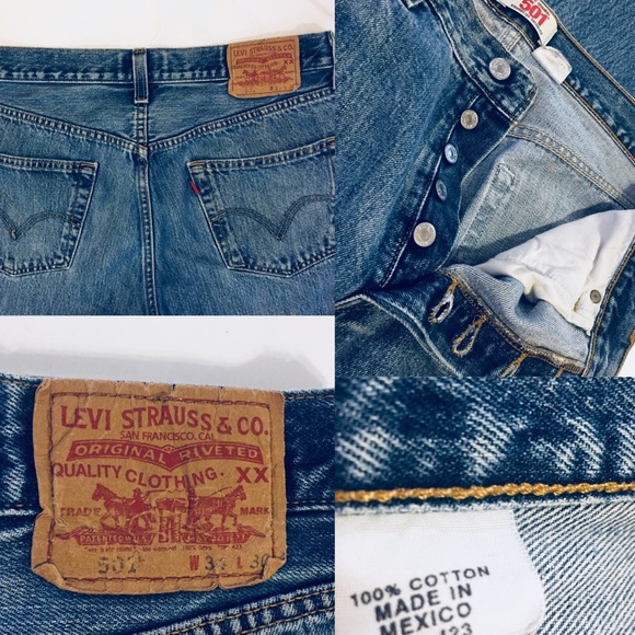 Rare Vtg LEVI’S 501 Blank Red Tab Blue Jeans Denim - Picture 5 of 8
